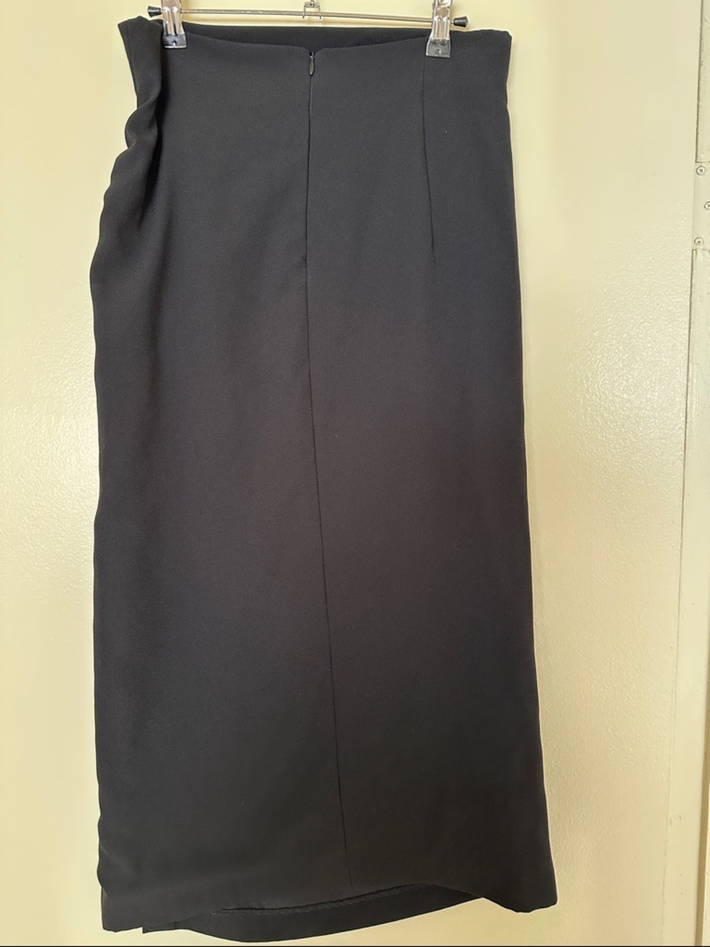 Zara Black Maxi Skirt With Side Drape - Picture 3 of 4